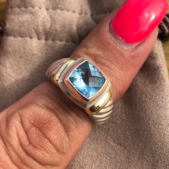 💙David Yurman Blue Topaz , 18k & SS💙! A beauty ! - Picture 5 of 8